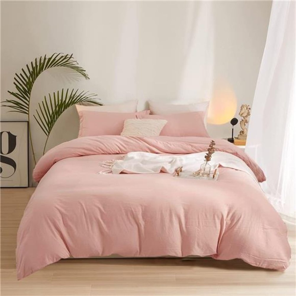 Pink Comforter Sets Queen Solid Blush Pink Bedding Comforters Women Girls Dusty